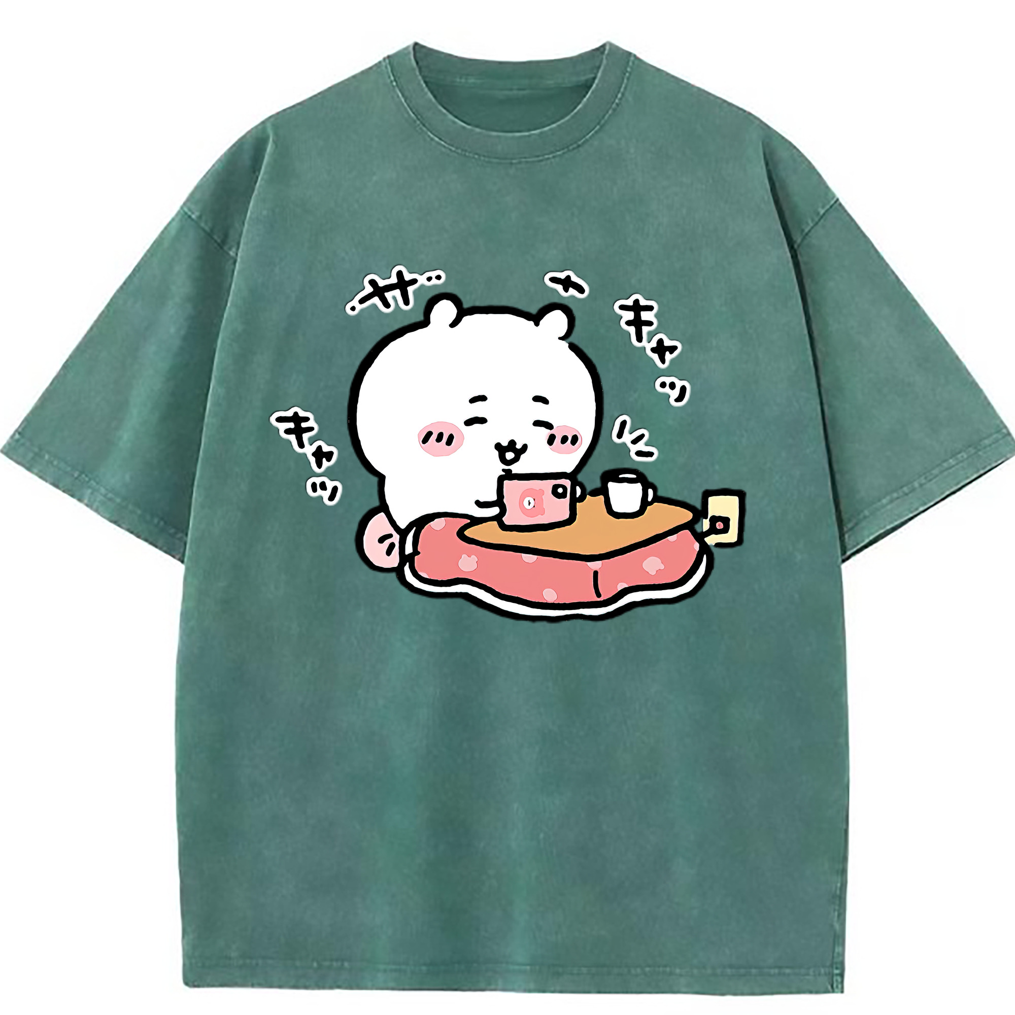 （画像用） ちいかわ ちいかわ Chii-kawa chiikawa 綿100% ヴィンテージ風 半袖Tシャツ（フロントプリント）